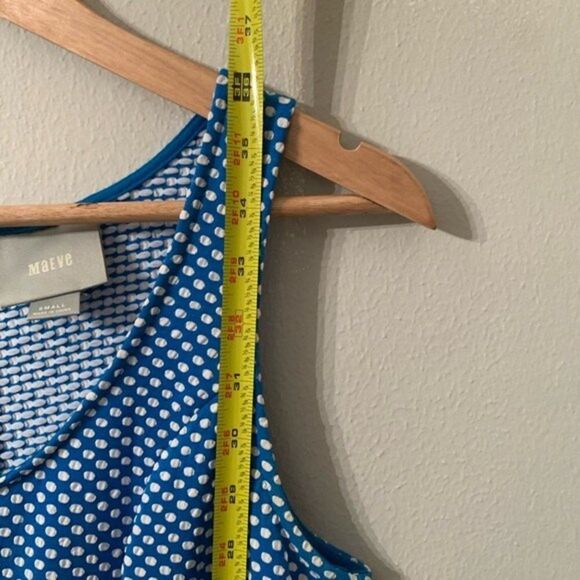 Anthropologie By Maeve Caldera Blue and White Polka Dot Dress Size Small - Picture 13 of 16